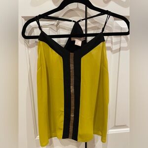 Forever 21 Sleeveless Sequin Stripe Yellow Top
